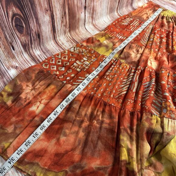 Vintage Carole Little Size 20-22 Orange Top Maxi Skirt Set Boho Peasant Cottage - Picture 10 of 12